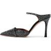image:imageFSJ Women Sexy Stiletto High Heels Mule Rhinestones Strappy Slide Pumps Slip On Pointed Closed Toe Backless Sandals Wedding Party Dress Shoes Size 416 USBlack Crystal