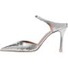 image:imageFSJ Women Sexy Stiletto High Heels Mule Rhinestones Strappy Slide Pumps Slip On Pointed Closed Toe Backless Sandals Wedding Party Dress Shoes Size 416 USSilver