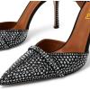 image:imageFSJ Women Sexy Stiletto High Heels Mule Rhinestones Strappy Slide Pumps Slip On Pointed Closed Toe Backless Sandals Wedding Party Dress Shoes Size 416 USBlack Crystal