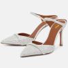 image:imageFSJ Women Sexy Stiletto High Heels Mule Rhinestones Strappy Slide Pumps Slip On Pointed Closed Toe Backless Sandals Wedding Party Dress Shoes Size 416 USCrystal