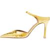 image:imageFSJ Women Sexy Stiletto High Heels Mule Rhinestones Strappy Slide Pumps Slip On Pointed Closed Toe Backless Sandals Wedding Party Dress Shoes Size 416 USGold