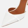 image:imageFSJ Women Sexy Stiletto High Heels Mule Rhinestones Strappy Slide Pumps Slip On Pointed Closed Toe Backless Sandals Wedding Party Dress Shoes Size 416 USWhite