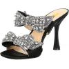 image:imageFSJ Women Sexy Two Bows Open Toe Mules Stiletto High Heel Slip On Party Evening Slides Shoes Size 415 USBlack Rhinestone Bow