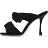 image:imageFSJ Women Sexy Two Bows Open Toe Mules Stiletto High Heel Slip On Party Evening Slides Shoes Size 415 USBlack Velvet