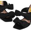 image:imageFSJ Women Sexy Two Bows Open Toe Mules Stiletto High Heel Slip On Party Evening Slides Shoes Size 415 USBlack Velvet