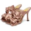 image:imageFSJ Women Sexy Two Bows Open Toe Mules Stiletto High Heel Slip On Party Evening Slides Shoes Size 415 USChampagne Gold