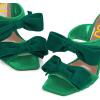 image:imageFSJ Women Sexy Two Bows Open Toe Mules Stiletto High Heel Slip On Party Evening Slides Shoes Size 415 USGreen