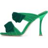 image:imageFSJ Women Sexy Two Bows Open Toe Mules Stiletto High Heel Slip On Party Evening Slides Shoes Size 415 USGreen