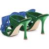 image:imageFSJ Women Sexy Two Bows Open Toe Mules Stiletto High Heel Slip On Party Evening Slides Shoes Size 415 USGreenblue
