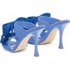 image:imageFSJ Women Sexy Two Bows Open Toe Mules Stiletto High Heel Slip On Party Evening Slides Shoes Size 415 USLight Blue