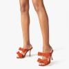 image:imageFSJ Women Sexy Two Bows Open Toe Mules Stiletto High Heel Slip On Party Evening Slides Shoes Size 415 USOrange