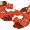 image:imageFSJ Women Sexy Two Bows Open Toe Mules Stiletto High Heel Slip On Party Evening Slides Shoes Size 415 USOrange