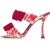image:imageFSJ Women Sexy Two Bows Open Toe Mules Stiletto High Heel Slip On Party Evening Slides Shoes Size 415 USPink Flower