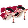 image:imageFSJ Women Sexy Two Bows Open Toe Mules Stiletto High Heel Slip On Party Evening Slides Shoes Size 415 USPink Flower