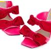 image:imageFSJ Women Sexy Two Bows Open Toe Mules Stiletto High Heel Slip On Party Evening Slides Shoes Size 415 USPink Velvet