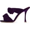 image:imageFSJ Women Sexy Two Bows Open Toe Mules Stiletto High Heel Slip On Party Evening Slides Shoes Size 415 USPurple Velvet