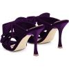 image:imageFSJ Women Sexy Two Bows Open Toe Mules Stiletto High Heel Slip On Party Evening Slides Shoes Size 415 USPurple Velvet