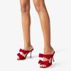 image:imageFSJ Women Sexy Two Bows Open Toe Mules Stiletto High Heel Slip On Party Evening Slides Shoes Size 415 USRed