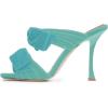 image:imageFSJ Women Sexy Two Bows Open Toe Mules Stiletto High Heel Slip On Party Evening Slides Shoes Size 415 USTurquoise