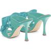 image:imageFSJ Women Sexy Two Bows Open Toe Mules Stiletto High Heel Slip On Party Evening Slides Shoes Size 415 USTurquoise