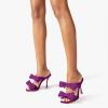 image:imageFSJ Women Sexy Two Bows Open Toe Mules Stiletto High Heel Slip On Party Evening Slides Shoes Size 415 USViolet