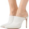 image:imageFSJ Women Slip On Closed Pointed Toe Mules Slide Sandals Stiletto High Heels Classic Summer Shoes Size 415 USWhite Matte
