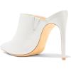 image:imageFSJ Women Slip On Closed Pointed Toe Mules Slide Sandals Stiletto High Heels Classic Summer Shoes Size 415 USWhite Matte