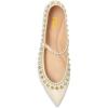 image:imageFSJ Women Studded Rivet Mary Jane Flat Pointed Toe Slender Buckled Strap Comfort Ballet Flats Office Casual Weekend Shoes Size 415 USBeige