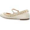 image:imageFSJ Women Studded Rivet Mary Jane Flat Pointed Toe Slender Buckled Strap Comfort Ballet Flats Office Casual Weekend Shoes Size 415 USBeige