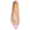 image:imageFSJ Women Studded Rivet Mary Jane Flat Pointed Toe Slender Buckled Strap Comfort Ballet Flats Office Casual Weekend Shoes Size 415 USPink