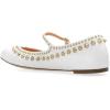 image:imageFSJ Women Studded Rivet Mary Jane Flat Pointed Toe Slender Buckled Strap Comfort Ballet Flats Office Casual Weekend Shoes Size 415 USWhite