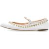 image:imageFSJ Women Studded Rivet Mary Jane Flat Pointed Toe Slender Buckled Strap Comfort Ballet Flats Office Casual Weekend Shoes Size 415 USWhite