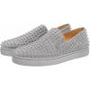 image:imageFSJ Women amp Men Fashion Studded Flat Loafers Shoes Round Toe Comfortable Slip On Unisex Rivets Pumps Elegant Formal Luxury Shoes Size 416 USGrey