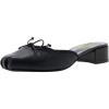 image:imageFSJ Women Cute Bowknot Mules Square Toe Block Low Heel Backless Slides Sandals Comfortable Slip On Dress Slippers Size 416 USBlack