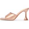 image:imageFSJ Women Fashion Square Open Toe High Heel Mules Slip On Summer Dress Slide Sandal Shoes Size 415 USGold
