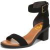 image:imageFSJ Women Retro Open Toe Block Low Heel Sandals Ankle Strap Back Zipper Ladies Casual Summer Walking Shoes Size 415 USBlack