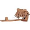 image:imageFSJ Women Retro Tassel Flat Sandals Bohemian Featherlike Leather Fringe Ankle Strap Open Toe Buckle Casual Summer Dress Shoes Size 416 USBrown