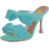 image:imageFSJ Women Sexy Two Bows Open Toe Mules Stiletto High Heel Slip On Party Evening Slides Shoes Size 415 USTurquoise
