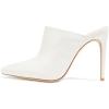 image:imageFSJ Women Slip On Closed Pointed Toe Mules Slide Sandals Stiletto High Heels Classic Summer Shoes Size 415 USWhite Matte