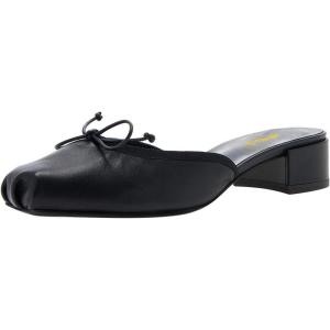 image:imageFSJ Women Cute Bowknot Mules Square Toe Block Low Heel Backless Slides Sandals Comfortable Slip On Dress Slippers Size 416 USBlack
