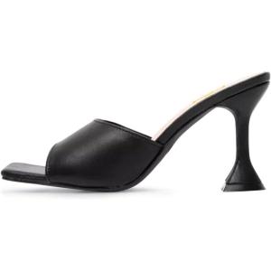 image:imageFSJ Women Fashion Square Open Toe High Heel Mules Slip On Summer Dress Slide Sandal Shoes Size 415 USBlack