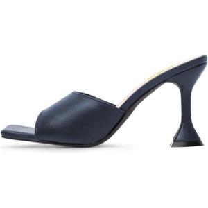 image:imageFSJ Women Fashion Square Open Toe High Heel Mules Slip On Summer Dress Slide Sandal Shoes Size 415 USNavy