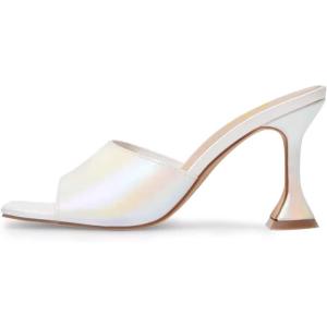 image:imageFSJ Women Fashion Square Open Toe High Heel Mules Slip On Summer Dress Slide Sandal Shoes Size 415 USPearl