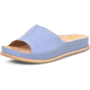 image:imageFSJ Women Flat Sandals Open Toe Single Wide Band Cork Thick Sole Backless Slip On Slides Summer Slippers Outdoor Casual Beach Shoes Size 416 USMedium Slateblue