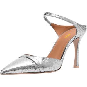 image:imageFSJ Women Sexy Stiletto High Heels Mule Rhinestones Strappy Slide Pumps Slip On Pointed Closed Toe Backless Sandals Wedding Party Dress Shoes Size 416 USSilver