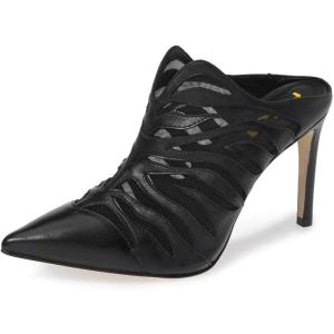 image:imageFSJ Women Slip On Closed Pointed Toe Mules Slide Sandals Stiletto High Heels Classic Summer Shoes Size 415 USBlack Mesh