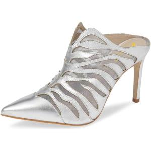 image:imageFSJ Women Slip On Closed Pointed Toe Mules Slide Sandals Stiletto High Heels Classic Summer Shoes Size 415 USSilver