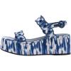 image:imageFSJ Women Boho Wedge Sandals Low Platform Open Toe CutOut Strappy Stylish Summer Casual Party Shoes Size 416 USBlue Pattern