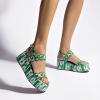 image:imageFSJ Women Boho Wedge Sandals Low Platform Open Toe CutOut Strappy Stylish Summer Casual Party Shoes Size 416 USGreen Pattern