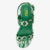 image:imageFSJ Women Boho Wedge Sandals Low Platform Open Toe CutOut Strappy Stylish Summer Casual Party Shoes Size 416 USGreen Pattern